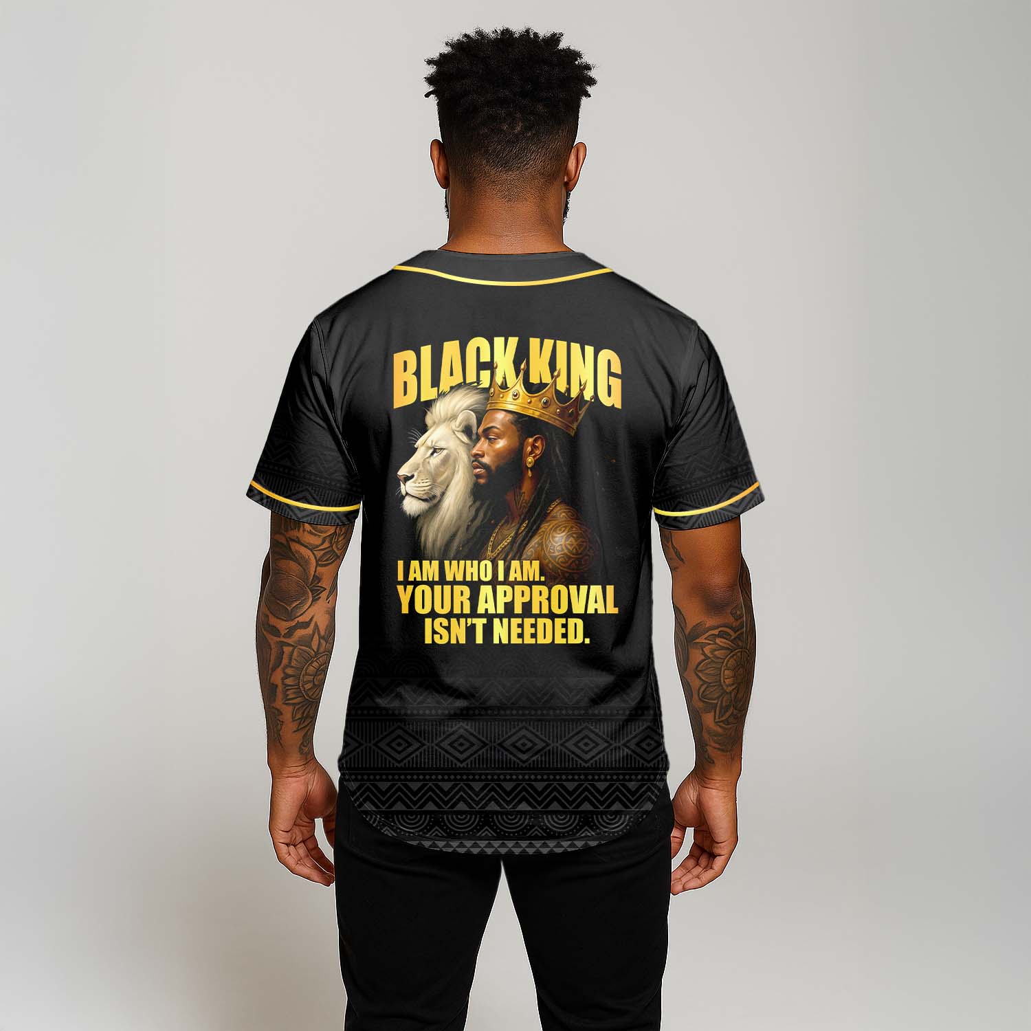 Black King I Am Who I Am - African American Baseball Jersey - Gift for Black Dad, Grandpa, Husband - Image 6