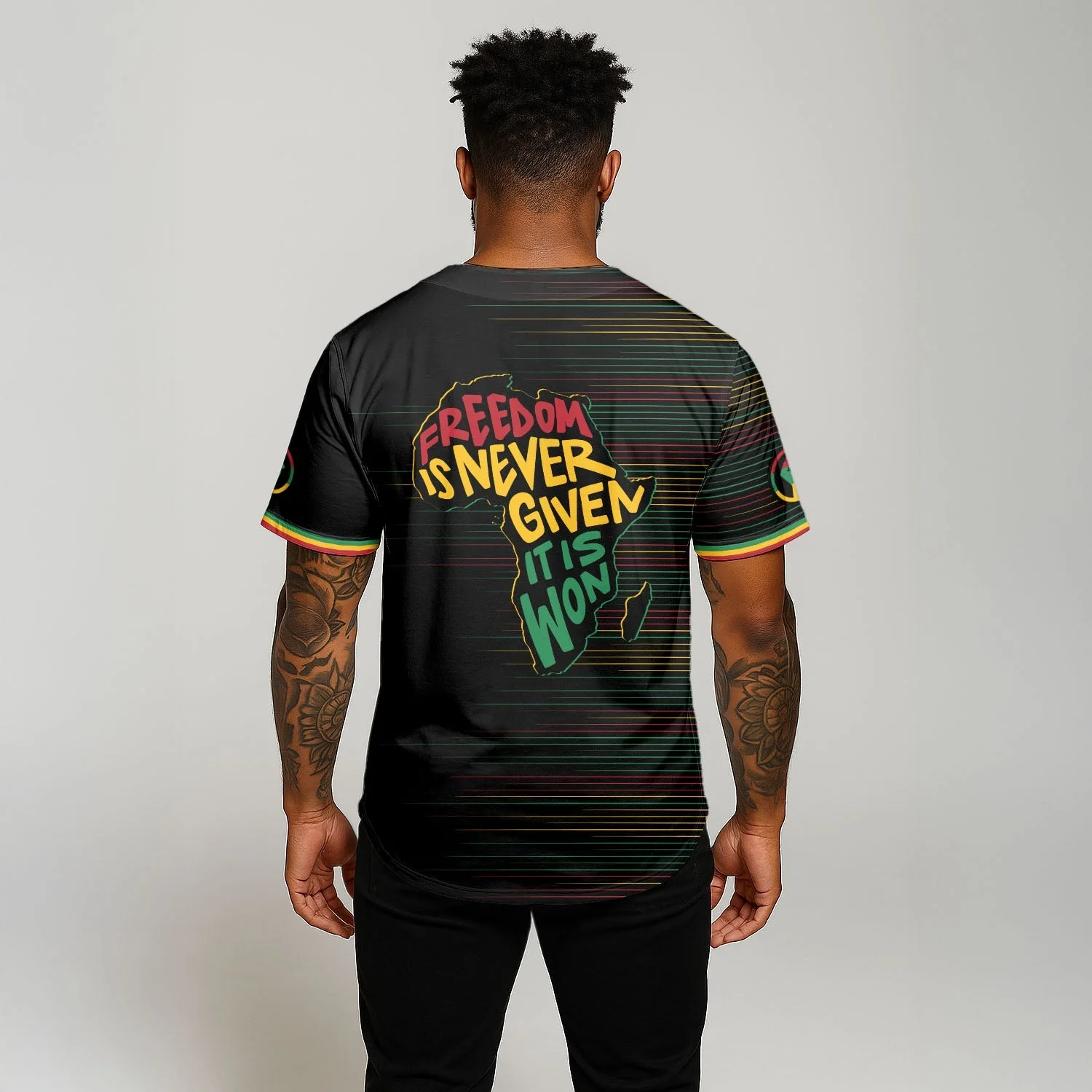 Black Power Won - African American Baseball Jersey - Gift for Black Dad, Grandpa, Husband - Image 8