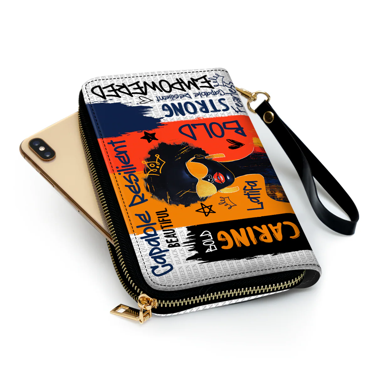 Black Queen Graffiti Style - Personalized Leather Wallet | HN02 - Image 4