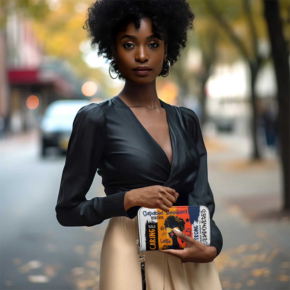 Black Queen Graffiti Style - Personalized Leather Wallet | HN02 - Image 5