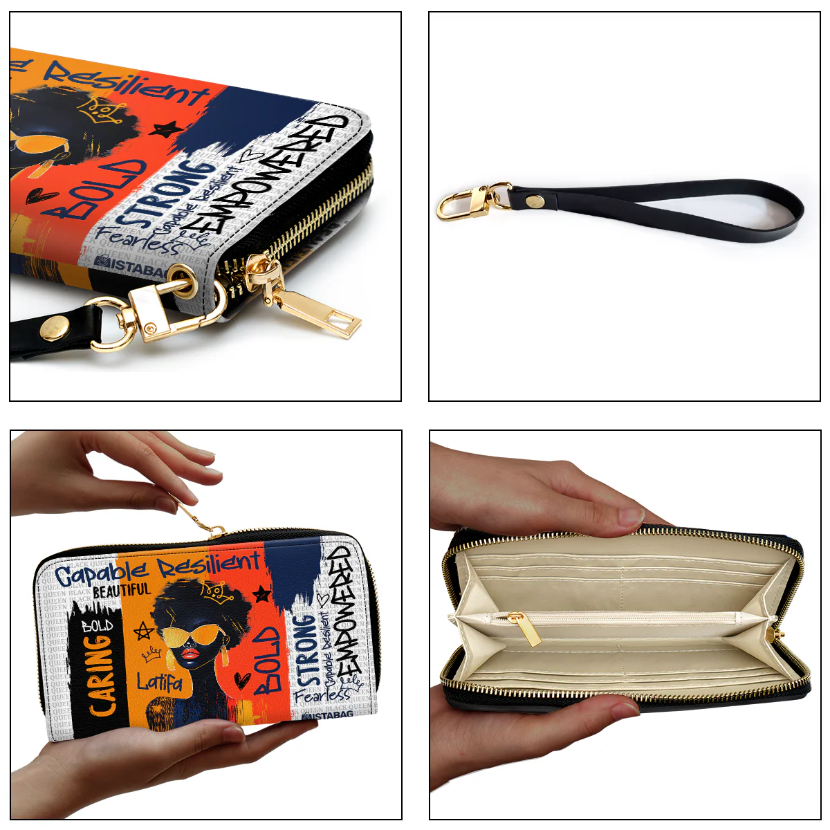 Black Queen Graffiti Style - Personalized Leather Wallet | HN02 - Image 6