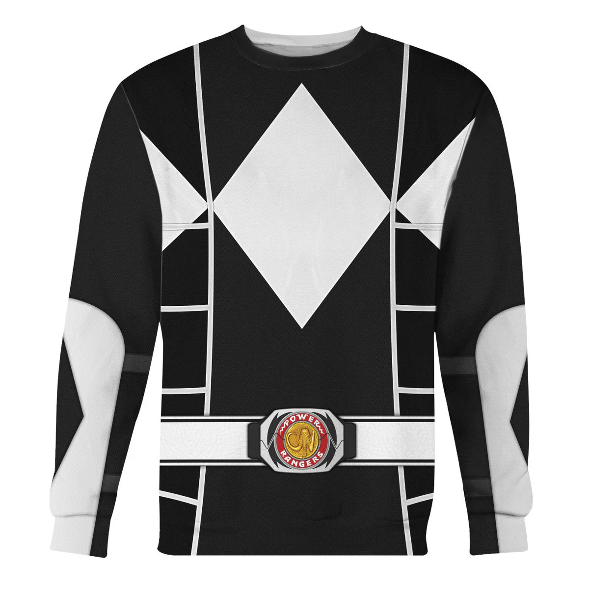 Black Mighty Morphin Power Ranger Cosplay C2 - Hoodie Set, Sweatshirt, Sweatpants PRHS90 - Image 3