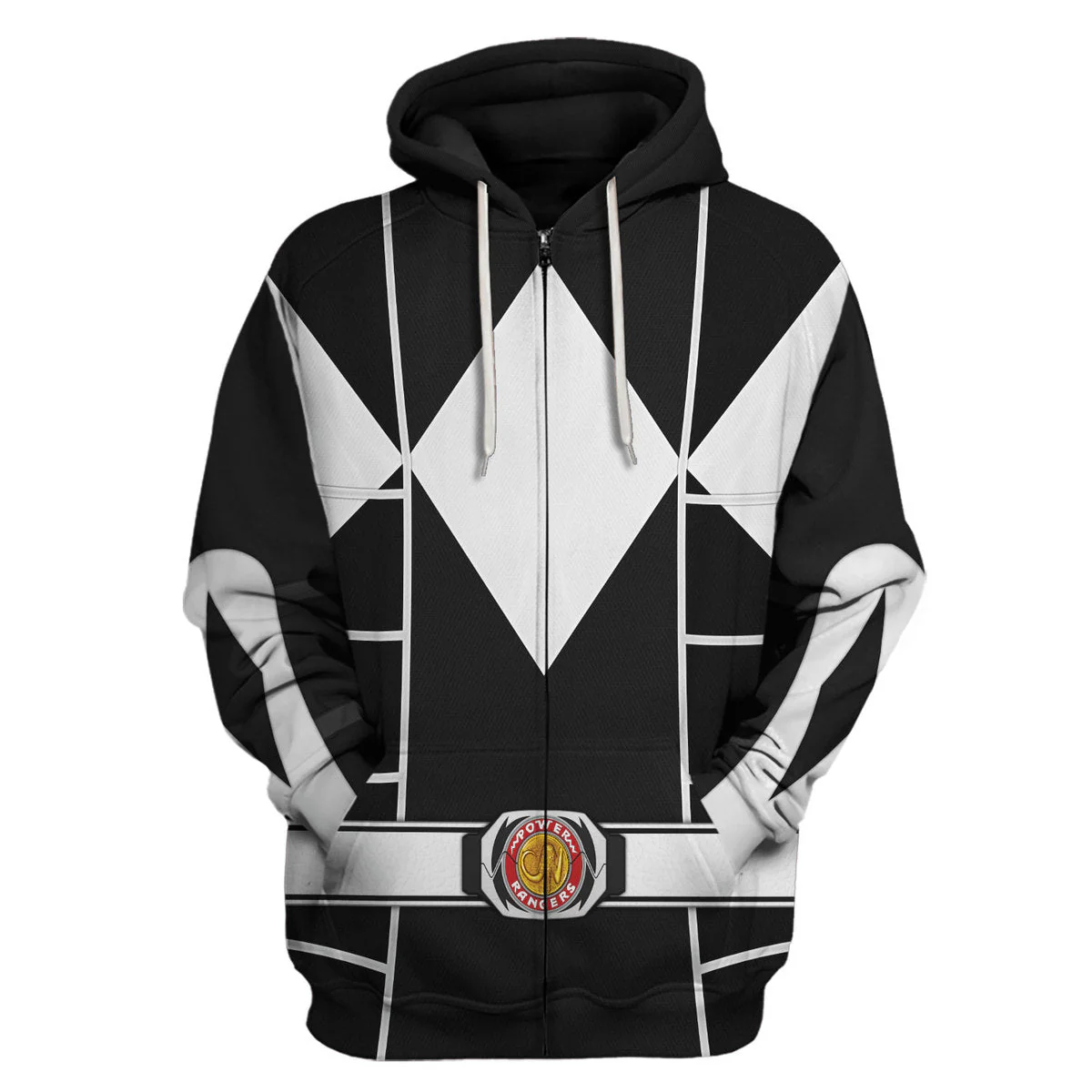 Black Mighty Morphin Power Ranger Cosplay C2 - Hoodie Set, Sweatshirt, Sweatpants PRHS90 - Image 5
