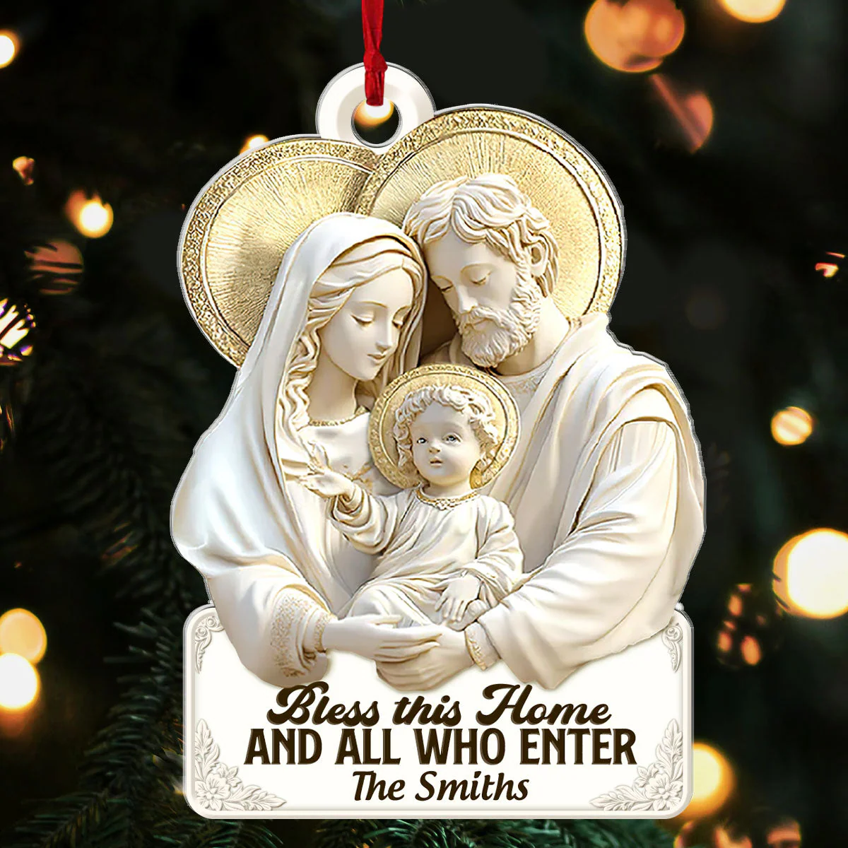 Bless This Home And All Who Enter - Personalized Acrylic Ornament TD118
