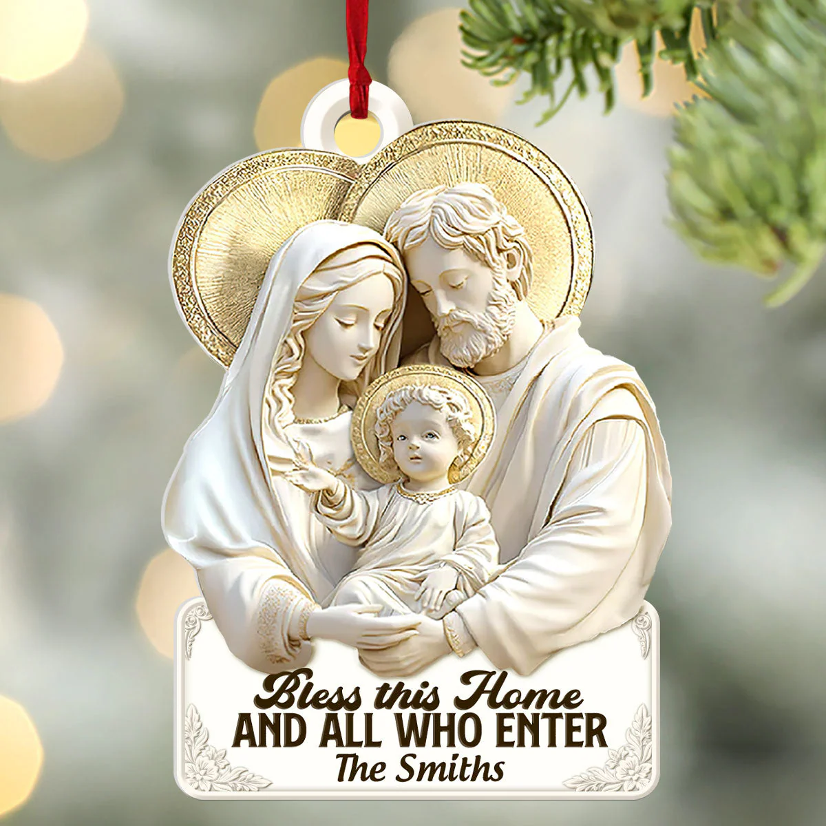 Bless This Home And All Who Enter - Personalized Acrylic Ornament TD118 - Image 3