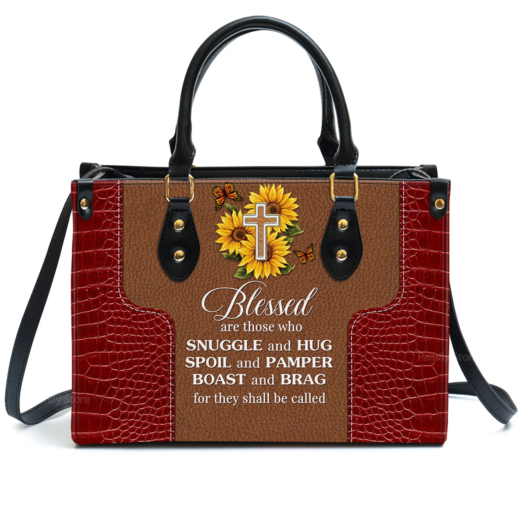 Blessed Are Those Who Spoil And Pamper - Thoughtful Gift For Christians - Personalized Leather Handbag With Handle - AT4081335 - Image 2