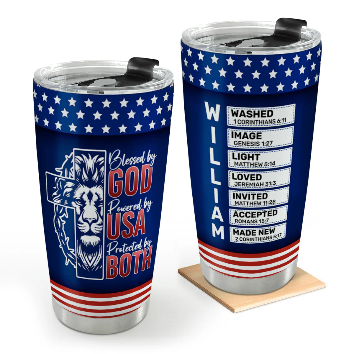Blessed By God -  Personalized Stainless Steel Tumbler