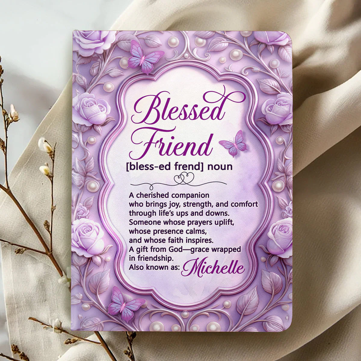 Blessed Friend - Personalized Leather Cover Notebook HL128 - Image 2