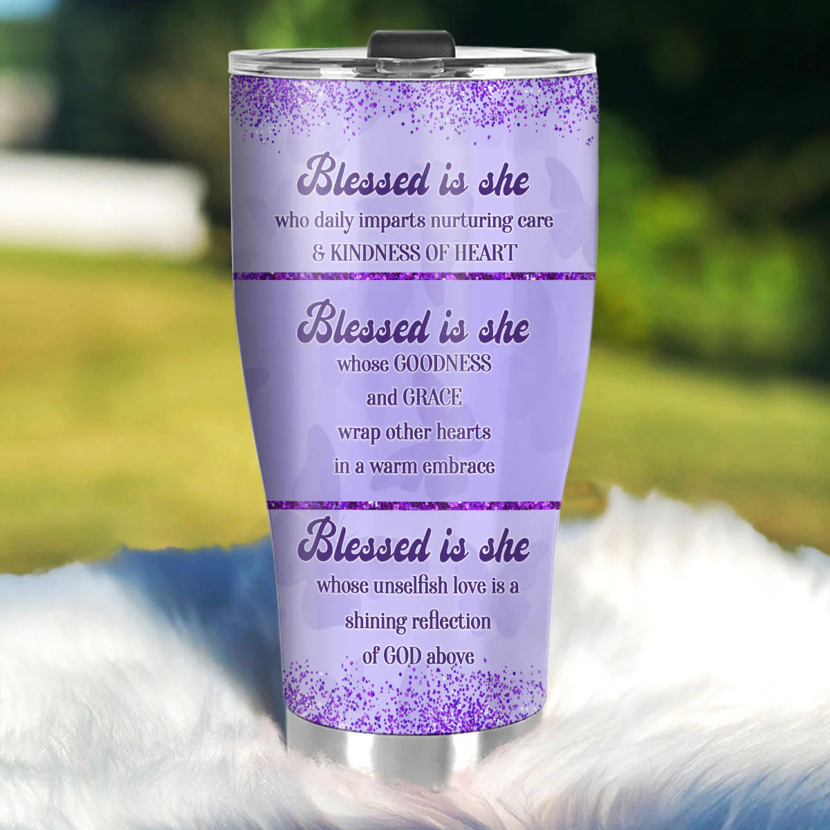 Blessed Is She | Personalized Stainless Steel Tumbler - Image 6