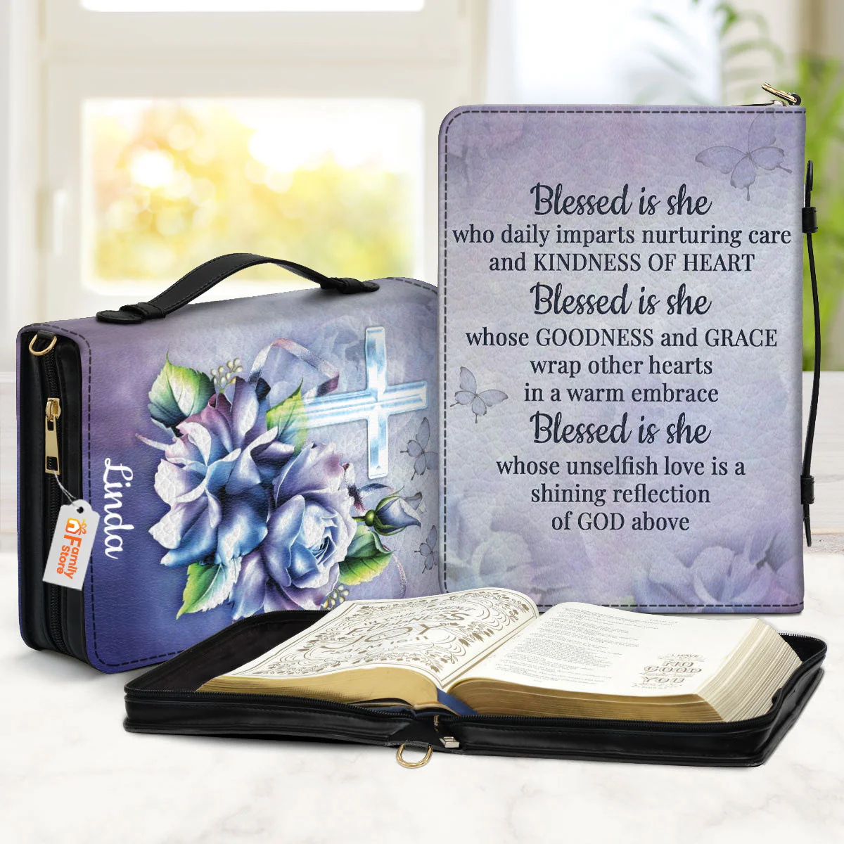 Blessed Is She Who Daily Imparts Nurturing Care And Kindness Of Heart - Personalized Bible Covers - AT4080729 - Image 2