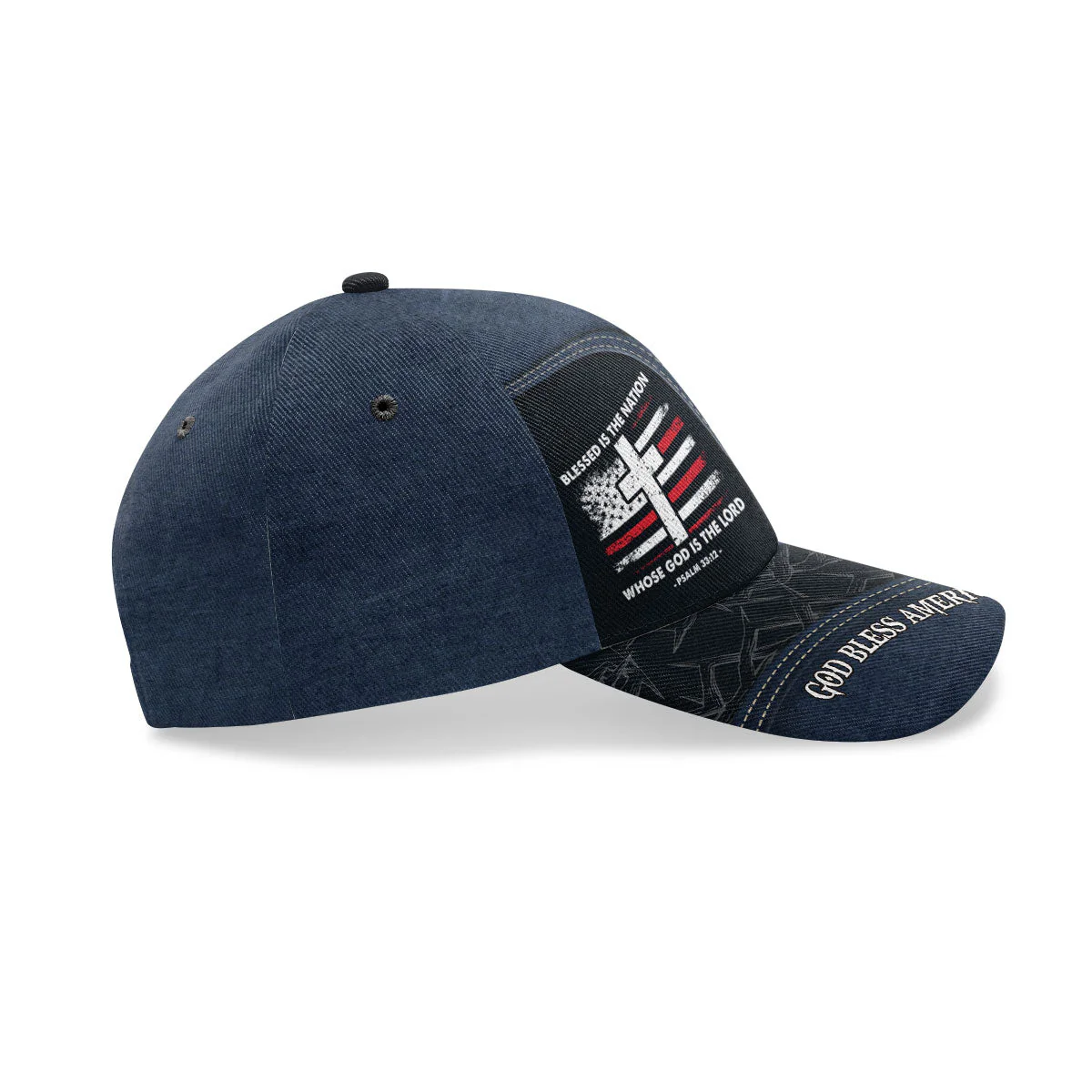Blessed Is The Nation - Personalized Classic Cap - Christian Gift For Him BA01 - Image 6
