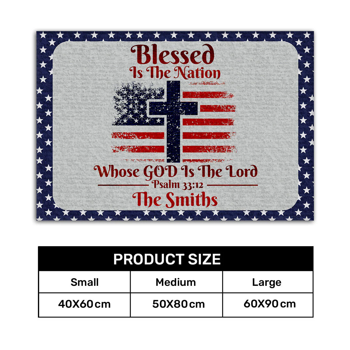 Blessed Is The Nation Whose God Is The Lord - Personalized Doormat - Home Decor - Image 7