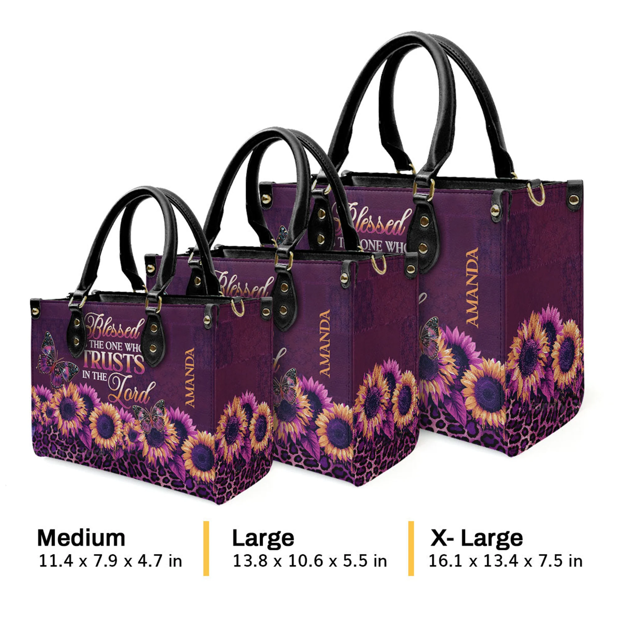 Blessed Is The One Who Trusts In The Lord - Unique Personalized Leather Handbag - AT4080958 - Image 4
