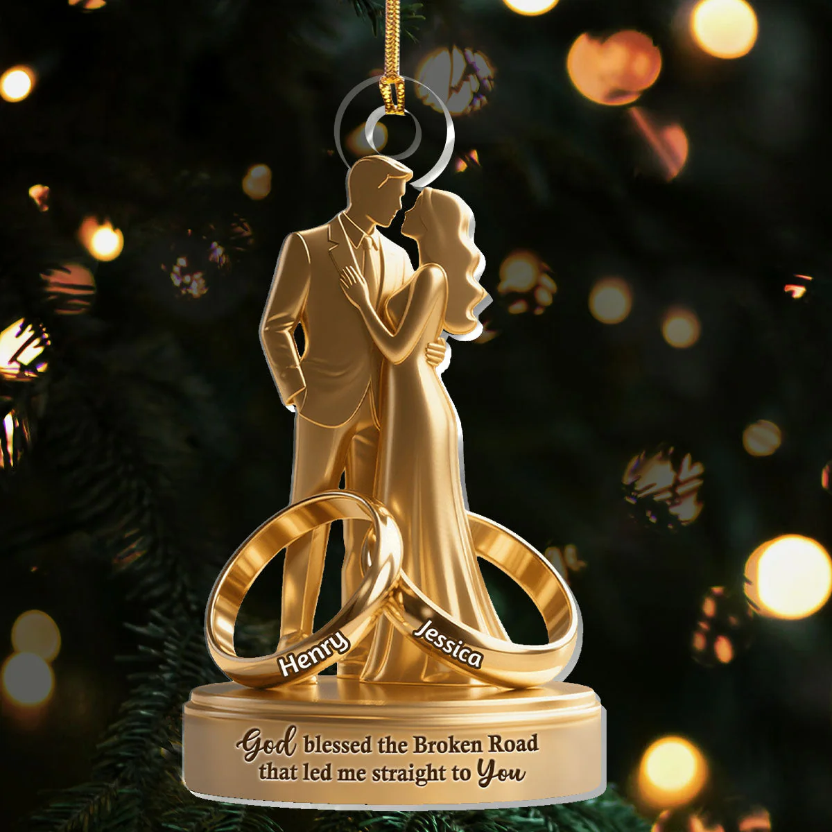 Blessed Marriage Keepsake - Personalized Acrylic Ornament - Gift for Couple HL128 - Image 4