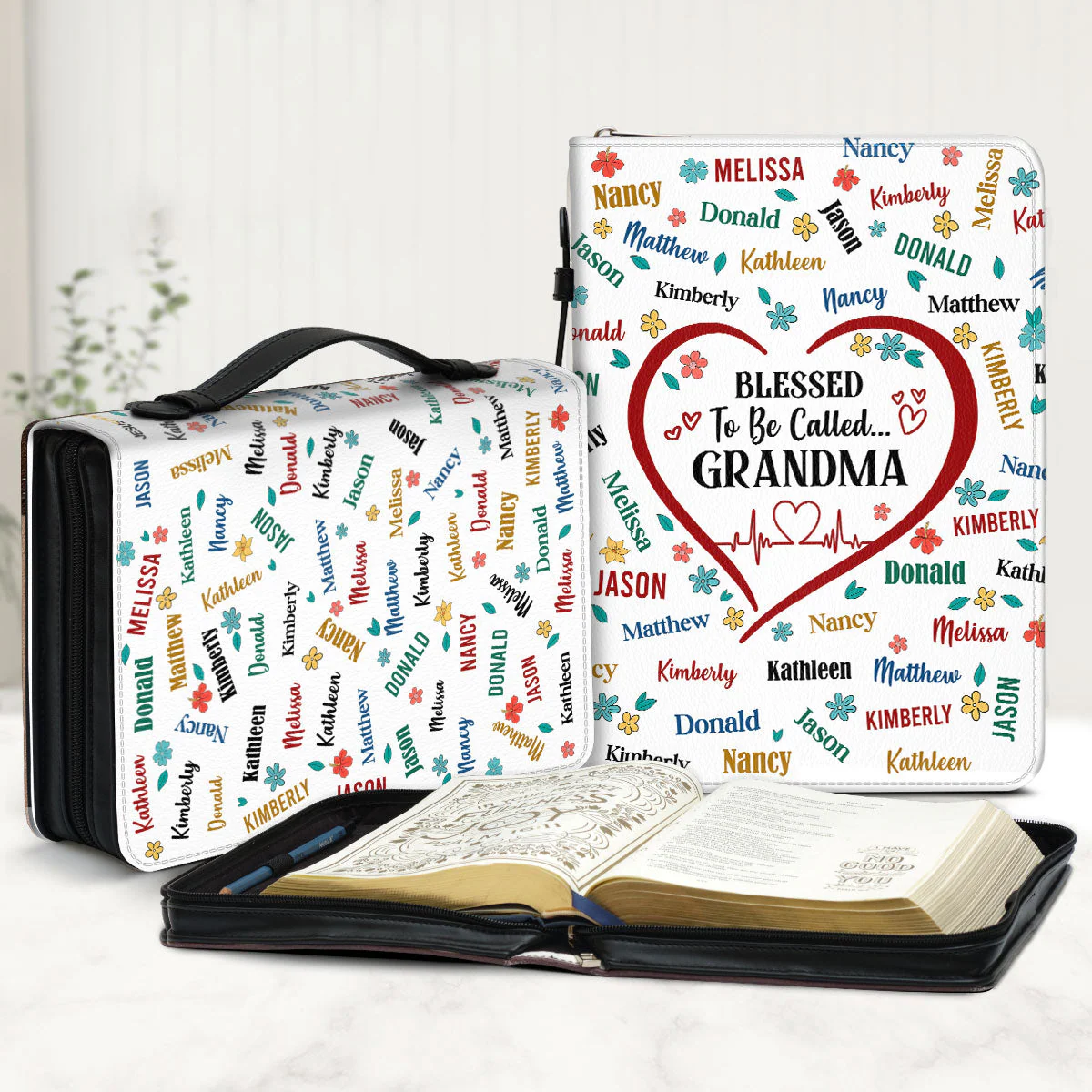 Blessed To Be Call Grandma - Personalized Bible Cover HL128