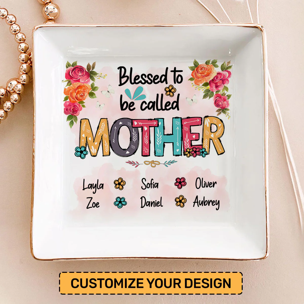 Blessed To Be Called Grandma - Personalized Jewelry Dish - Gift For Grandma, Mom, Girlfriend, Wife, Bestie, Sister - NH96 - Image 2