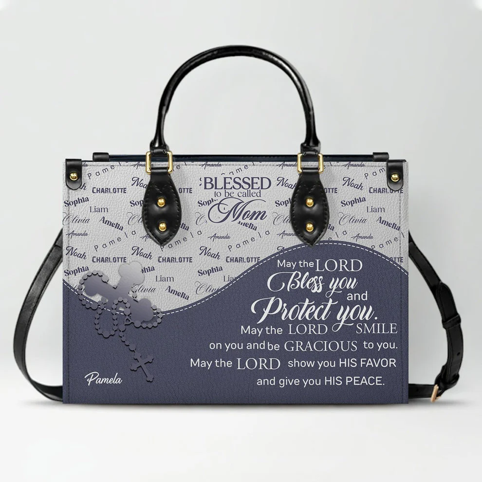 Blessed To Be Called Mom - Personalized Leather Handbag - Gift For Her HL128