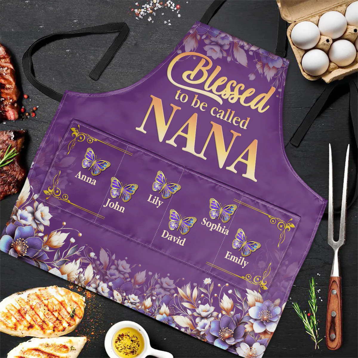 Blessed To Be Called - Personalized Apron With Pocket - Gift For Mom, Grandma - Image 2