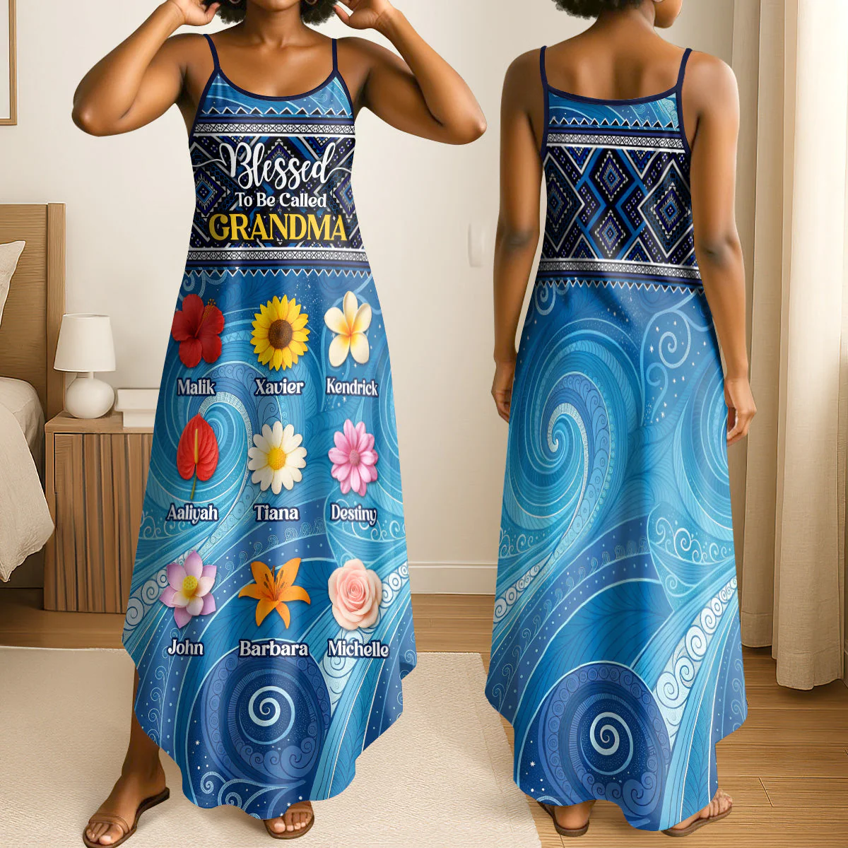 Blessed To Be Called -Personalized Maxi Dress - Gift For Grandma, Mama HD95
