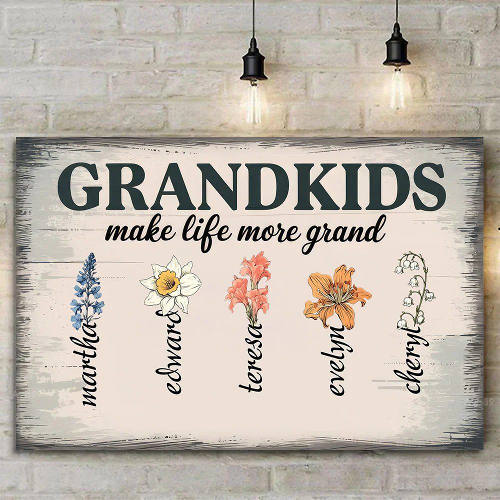 Blessed With Grandkids, Blessed With Love  - Personalized Poster Canvas - Gift For Mom, Grandma, Mothers Day | CL47 NA94 - Image 3