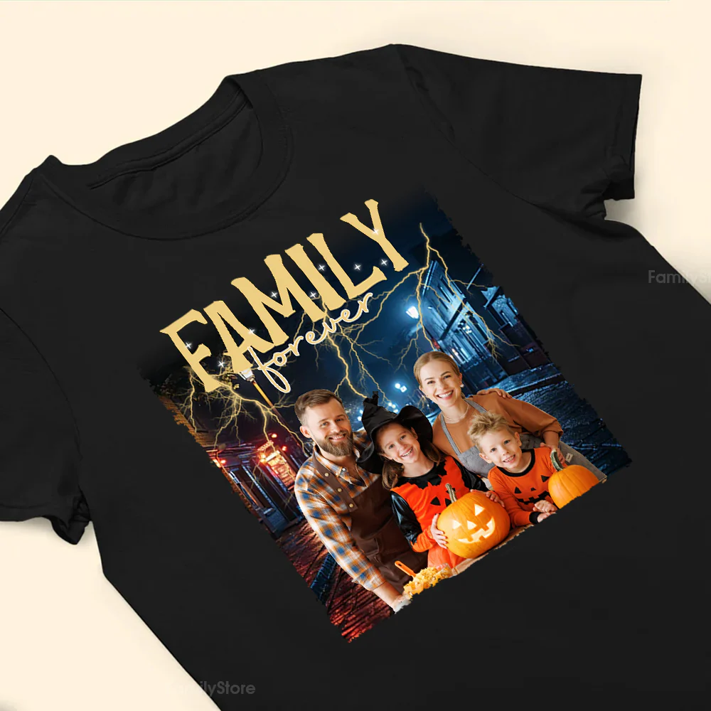 Blue And Red Light Hong Kong Family Forever - Gift For Family Members, Friends - Personalized Shirt NA94 - Image 3