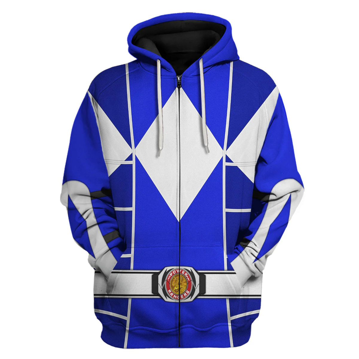 Blue Mighty Morphin Power Ranger Cosplay C2 - Hoodie Set, Sweatshirt, Sweatpants PRHS95 - Image 4