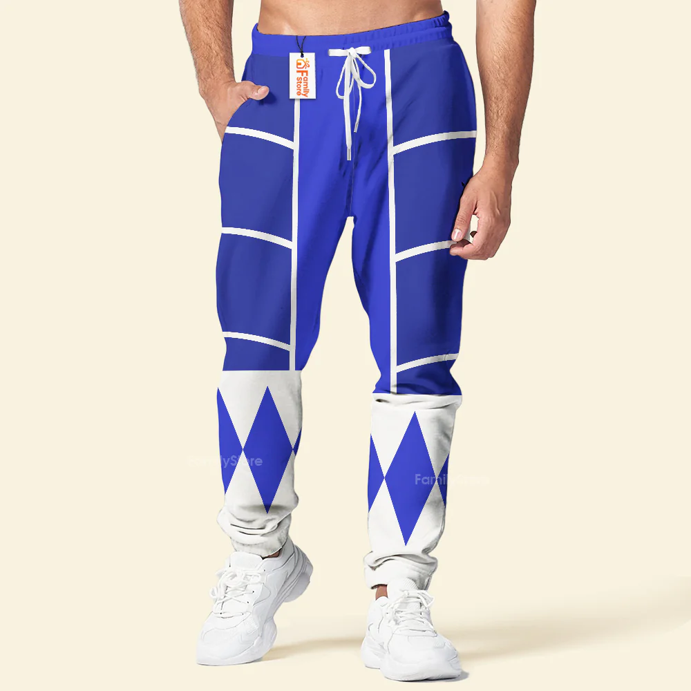 Blue Mighty Morphin Power Ranger Cosplay C2 - Hoodie Set, Sweatshirt, Sweatpants PRHS95 - Image 8