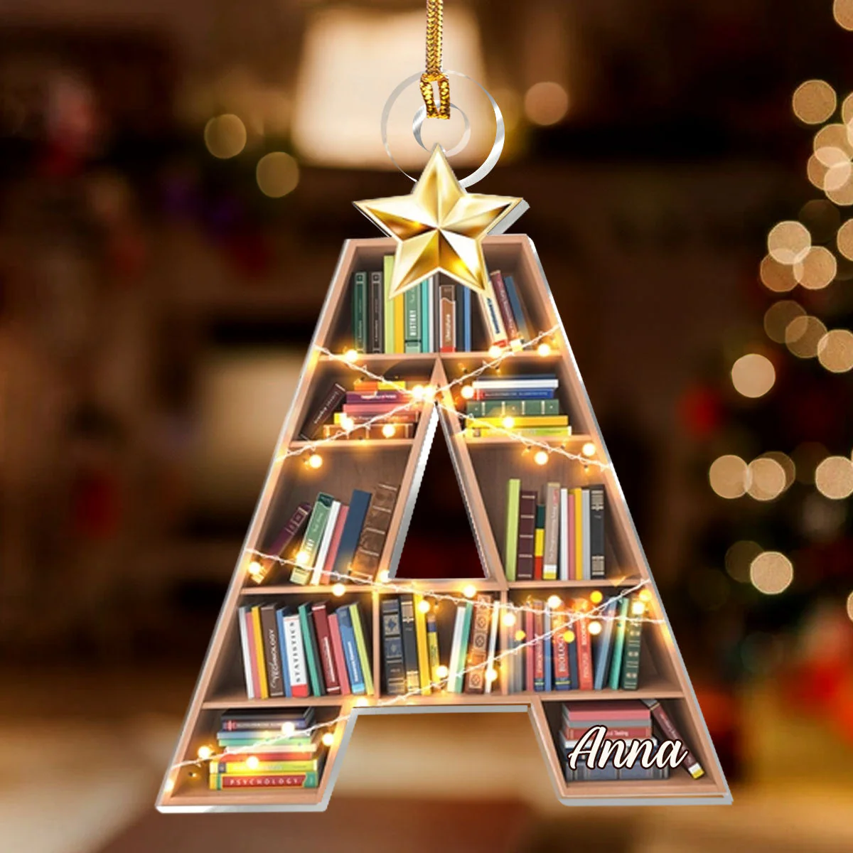 Book Lovers' Alphabets - Personalized Acrylic Ornament - Christmas Gift For Book Lovers HH01 - Image 2