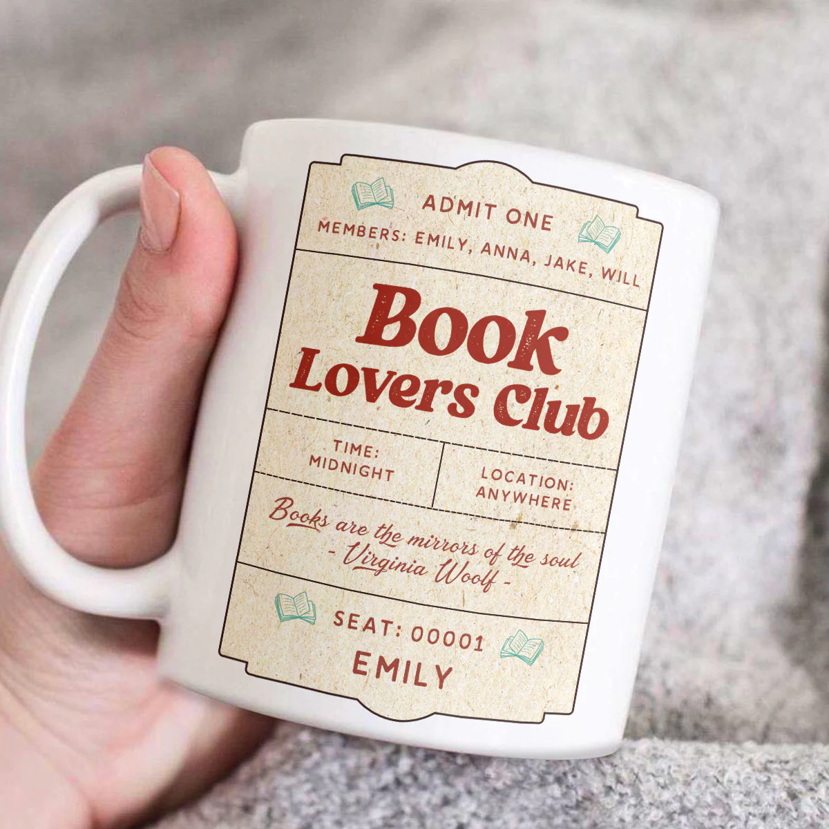 Book Lovers Club - Personalized Ceramic Mug - Gift For Book Lovers HH01 - Image 2