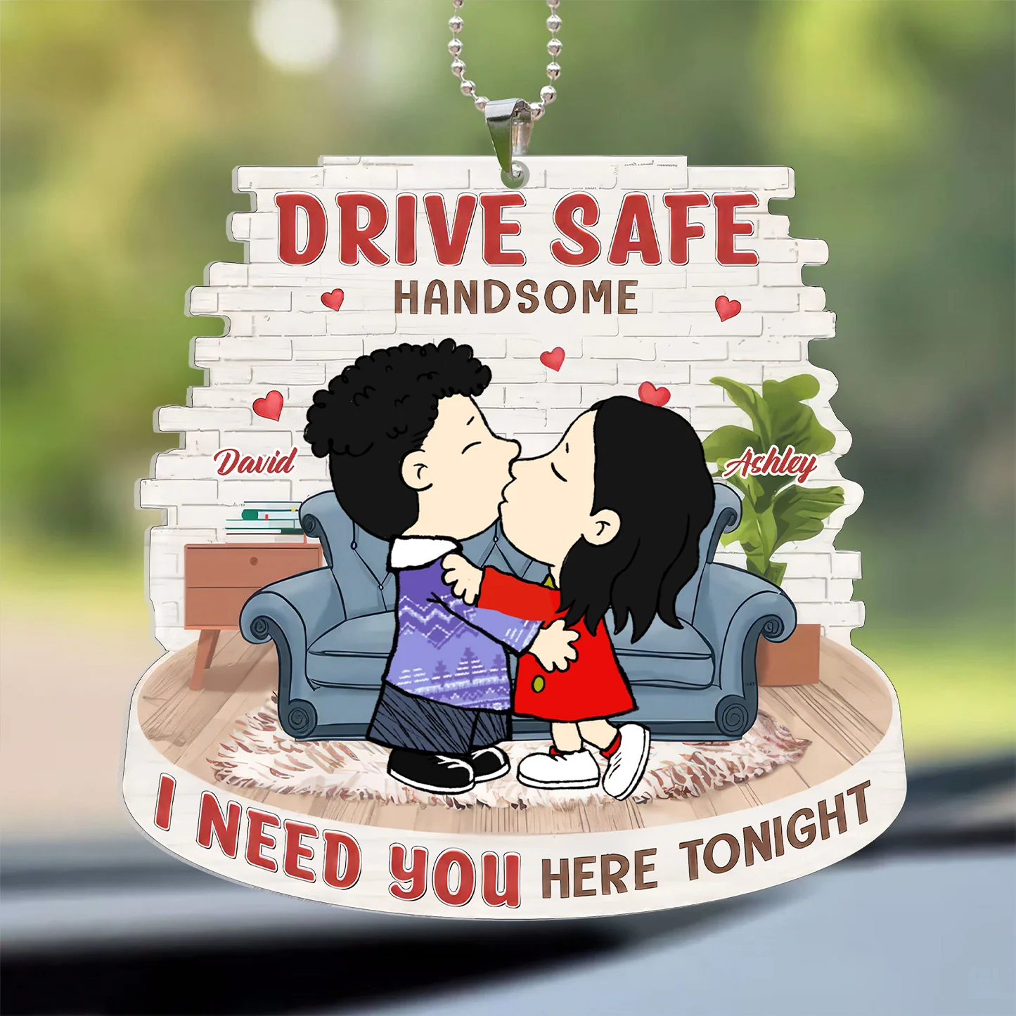 Born To Drive Peanut - Personalized Car Ornament - Gift For Couple, Husband Wife - GR9 NH96 - Image 2