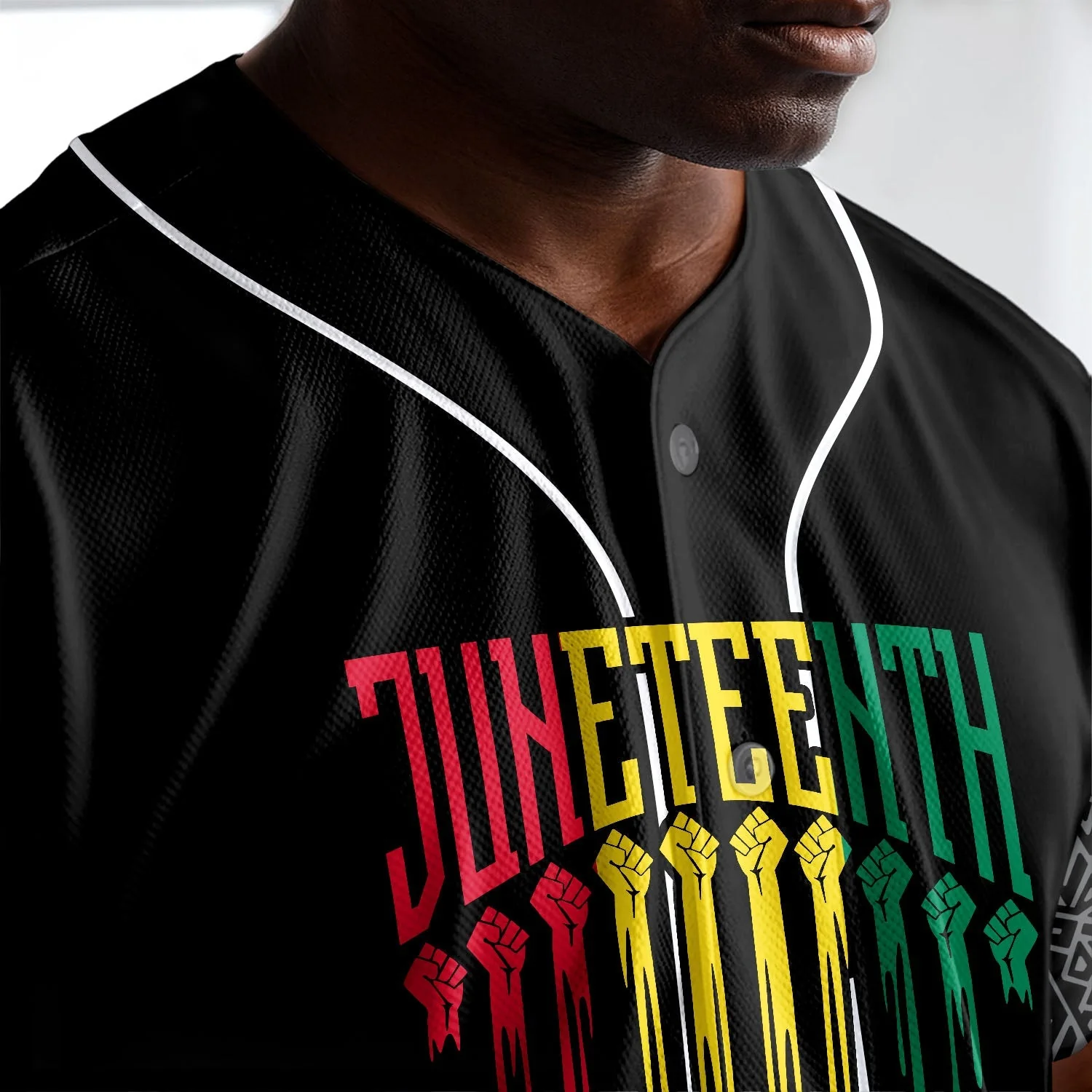 Broke Every Chain - African American Baseball Jersey - Gift for Black Dad, Grandpa, Husband - Image 4
