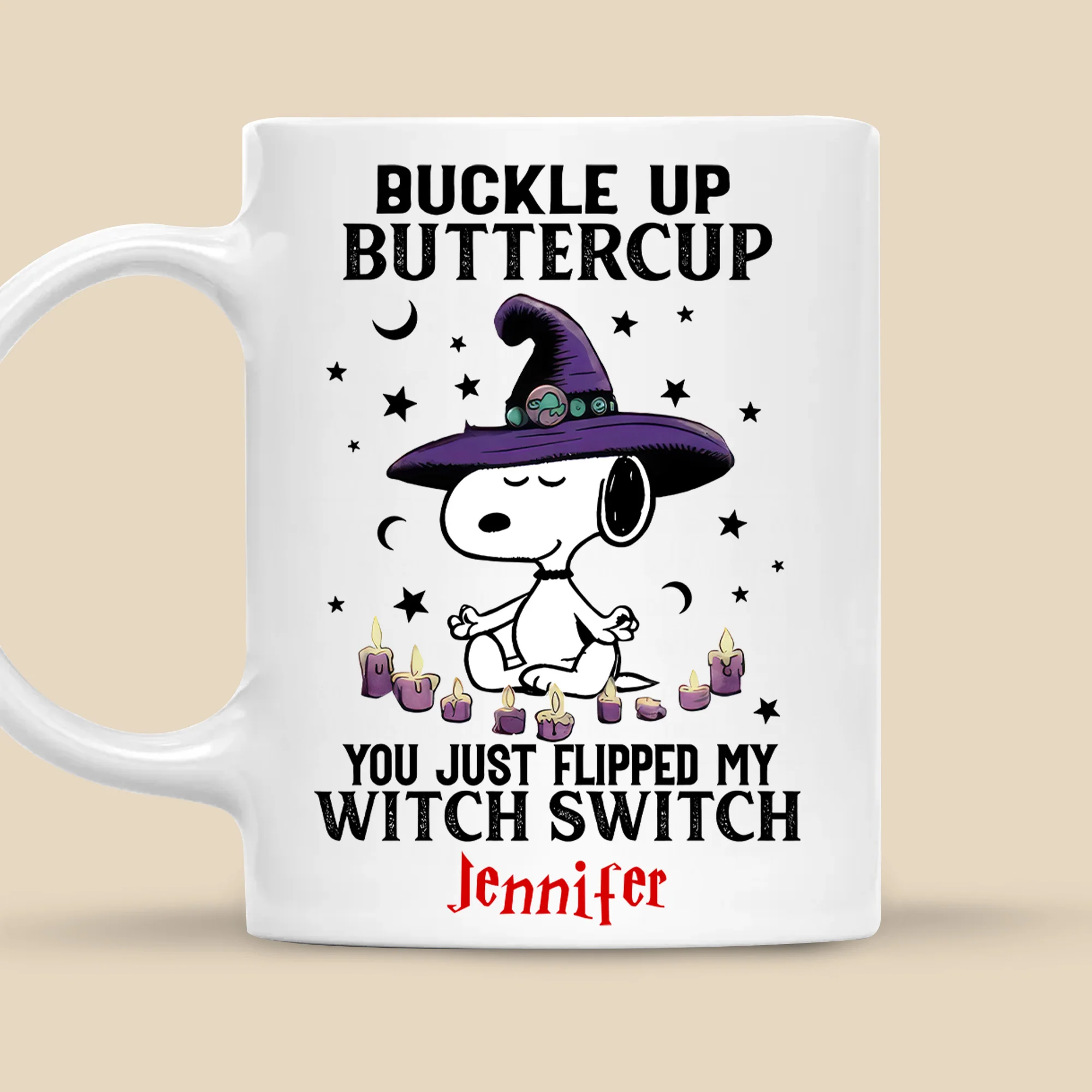 Buckle Up Buttercup You Just Flipped My Witch Switch - Personalized White Ceramic Mug - Halloween Gift For Penu Fan, Family HH01 - Image 5