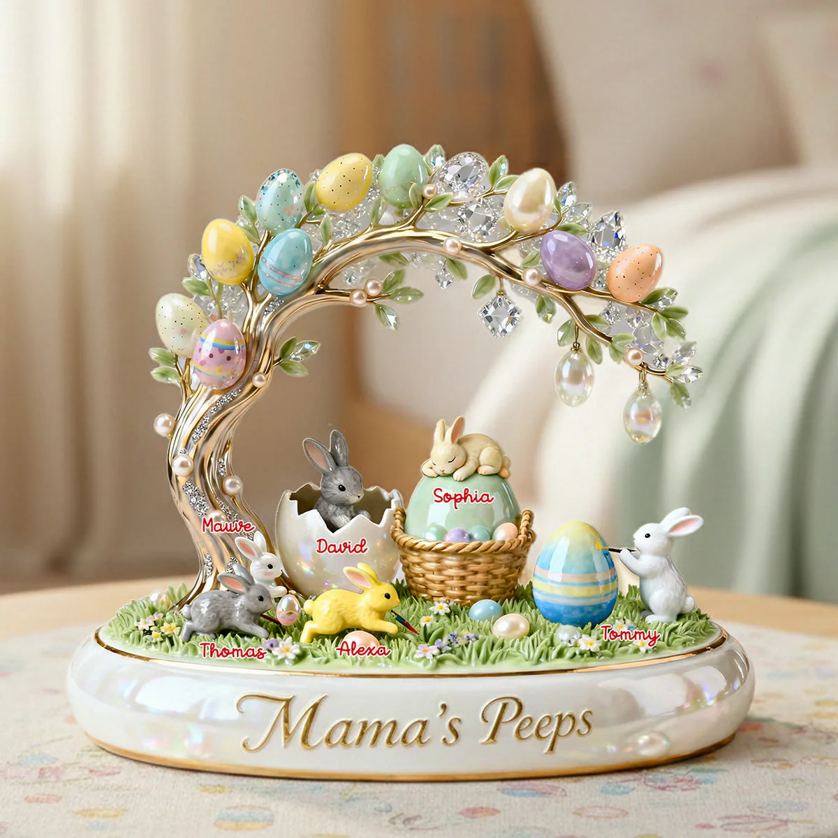 Bunny Under Easter Tree - Personalized Custom Shaped Acrylic Plaque - Gift For Grandma, Mom NL122 - Image 2