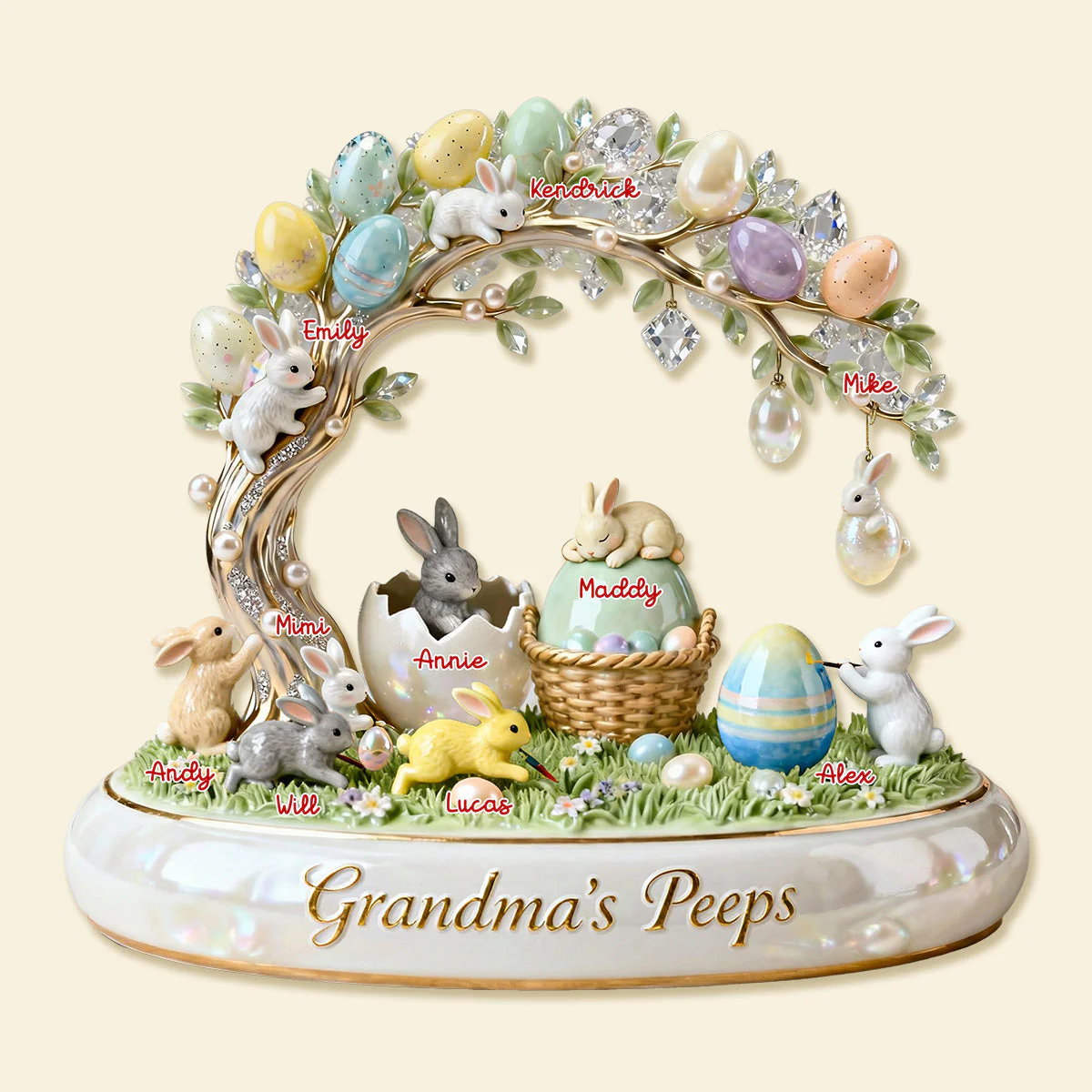 Bunny Under Easter Tree - Personalized Custom Shaped Acrylic Plaque - Gift For Grandma, Mom NL122 - Image 3