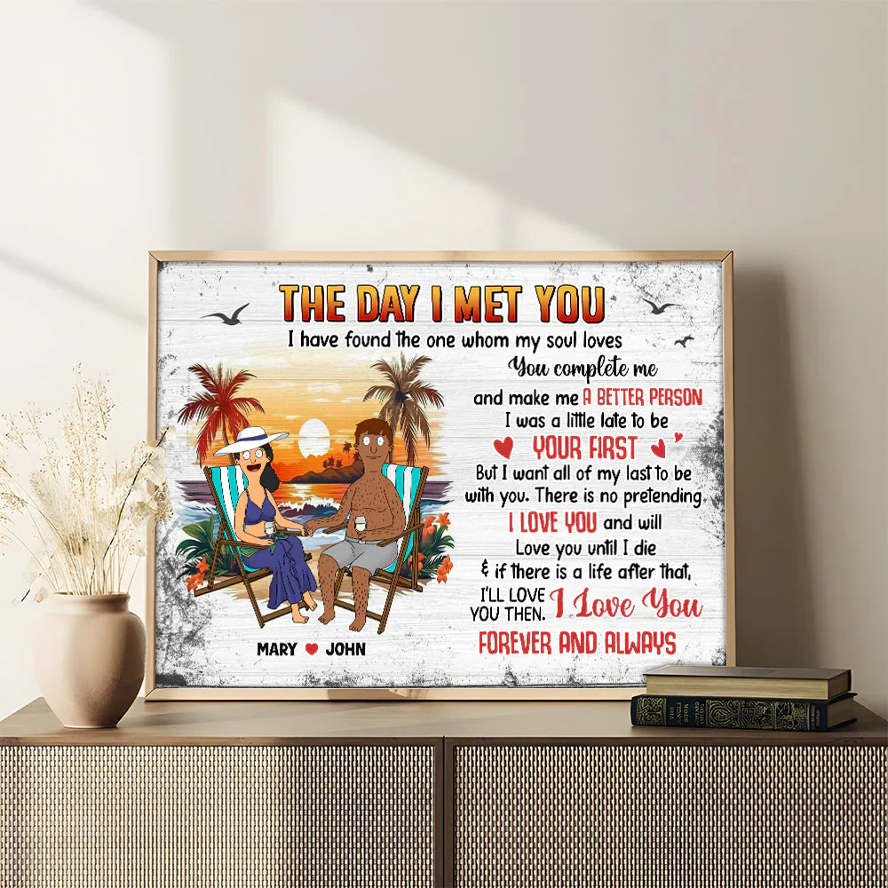 Burger Couple I Love You Forever - Personalized Poster Canvas - Gift For Couple, Husband Wife, Summer Vacation | CL55