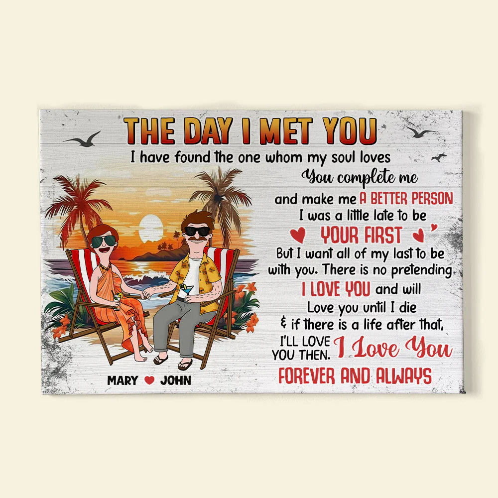 Burger Couple I Love You Forever - Personalized Poster Canvas - Gift For Couple, Husband Wife, Summer Vacation | CL55 - Image 6