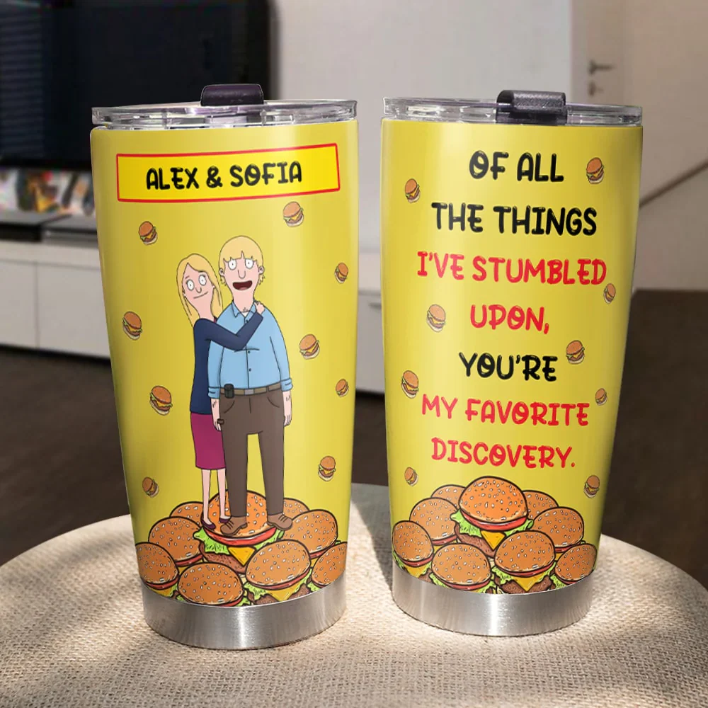 Burger Couple You're My Favorite Discovery - Personalized Tumbler - Gift For Couple, Husband Wife, Anniversary | CL55 - Image 3