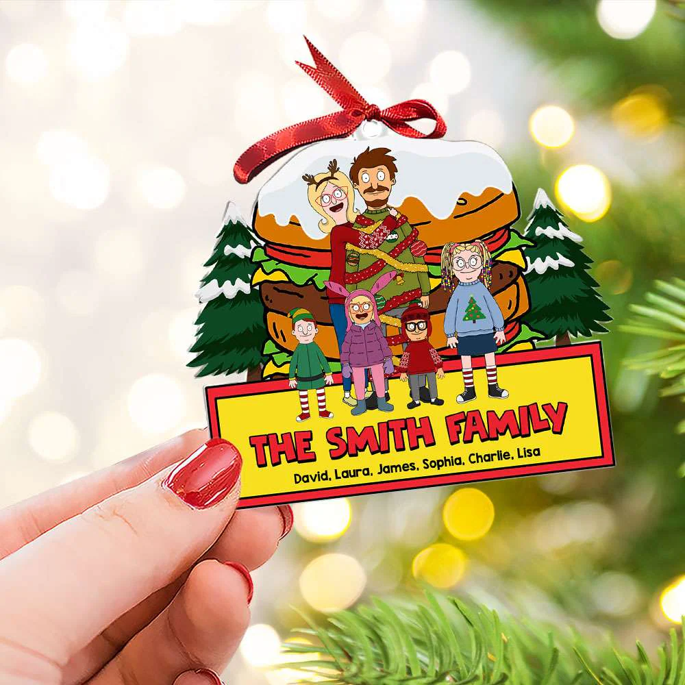 Burgers Christmas Family - Personalized Acrylic Ornament - Gifts For Family, Christmas TD118 CU5081416 - Image 4