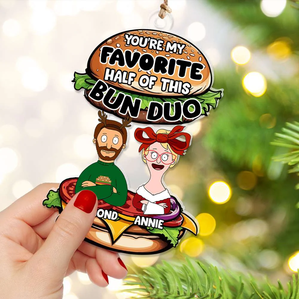 Burgers You're My Favorite - Personalized  Acrylic Ornament - Gifts For Couple | CL54 TD118 - Image 2