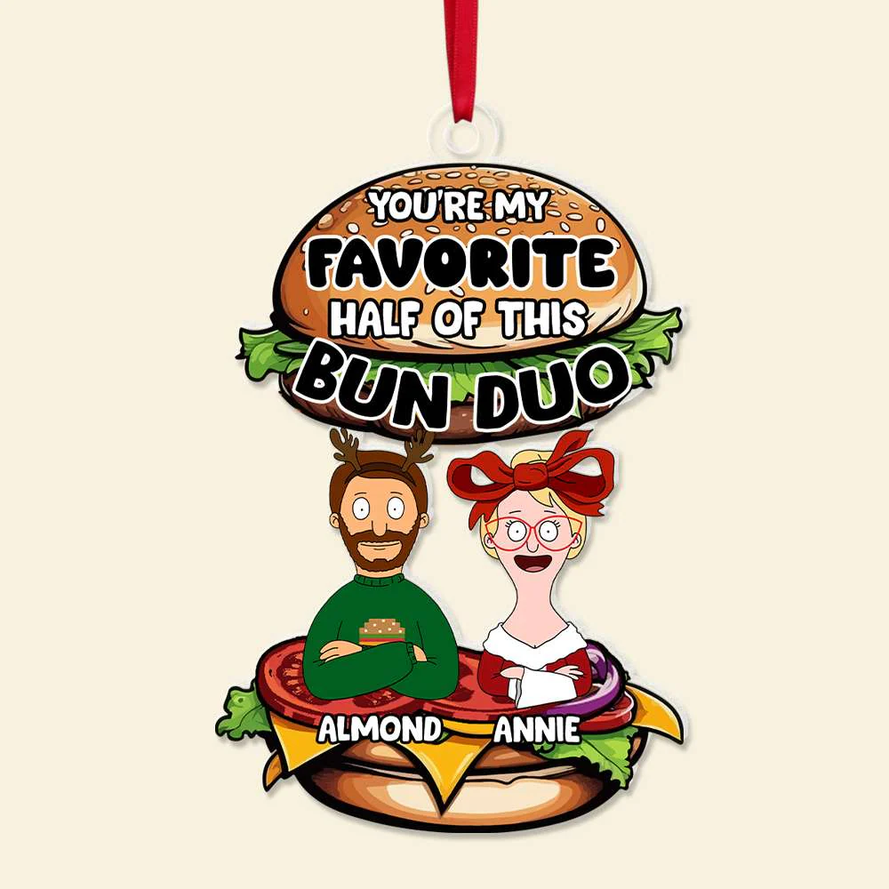 Burgers You're My Favorite - Personalized  Acrylic Ornament - Gifts For Couple | CL54 TD118 - Image 4