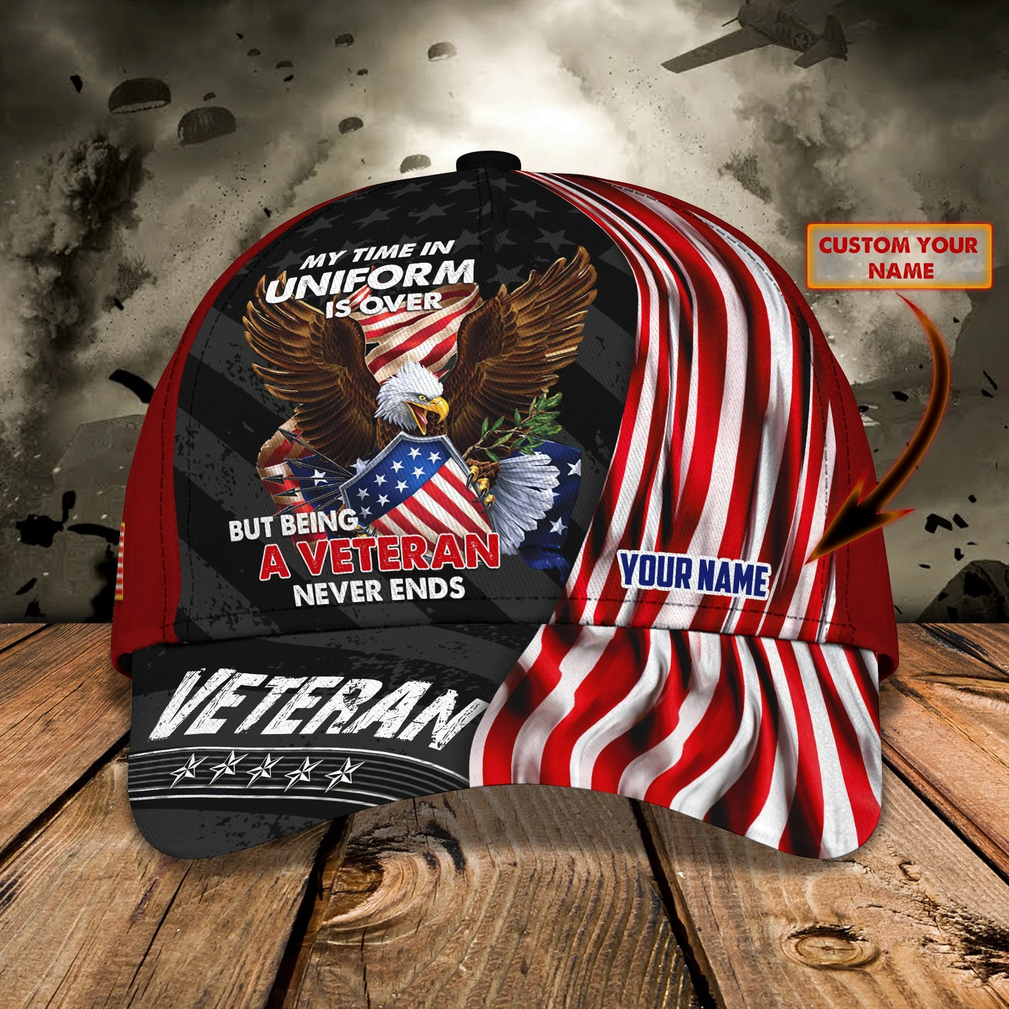 But Being A Veteran Never Ends - Personalized Classic Cap - Patriotic Gift For Veterans | HN02