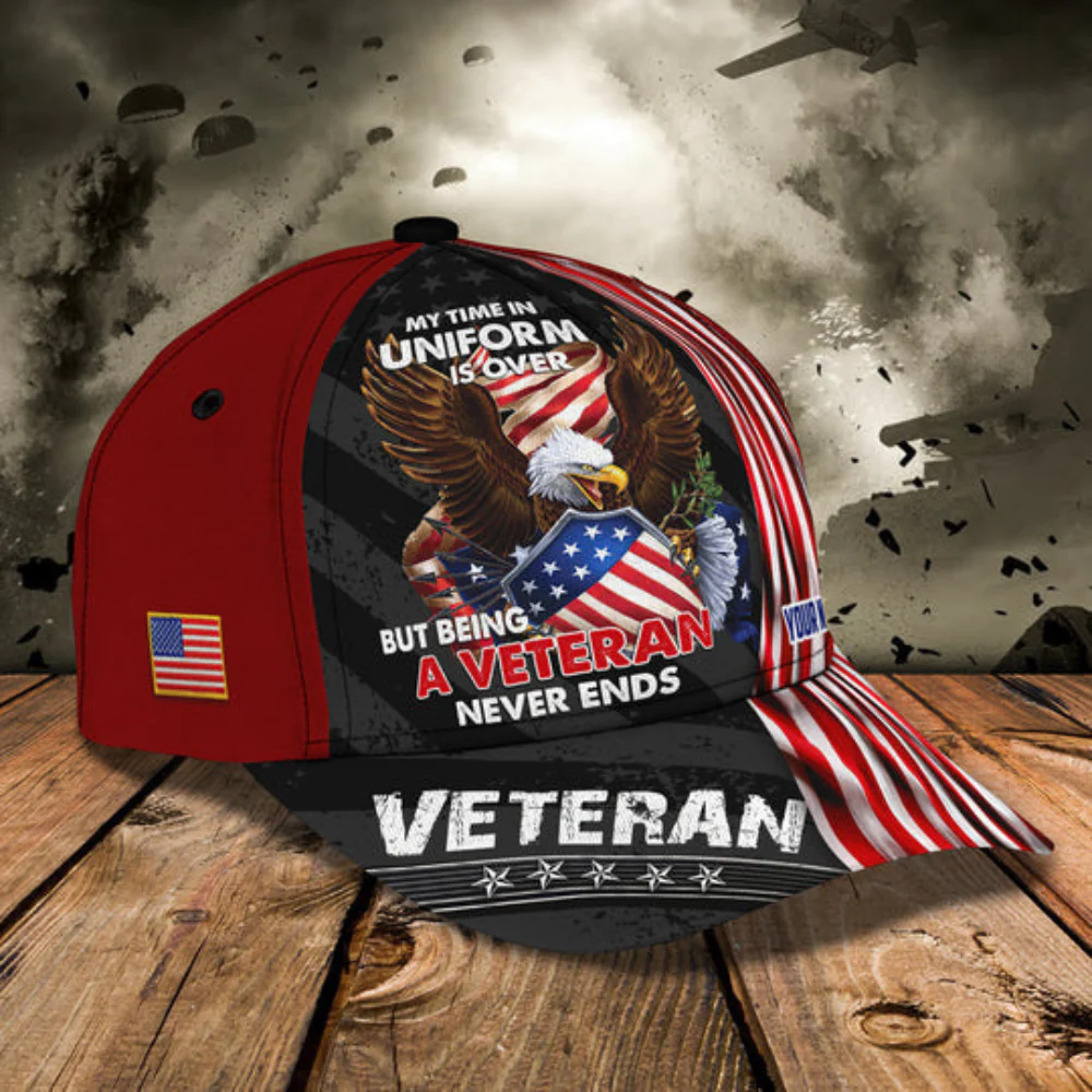 But Being A Veteran Never Ends - Personalized Classic Cap - Patriotic Gift For Veterans | HN02 - Image 2