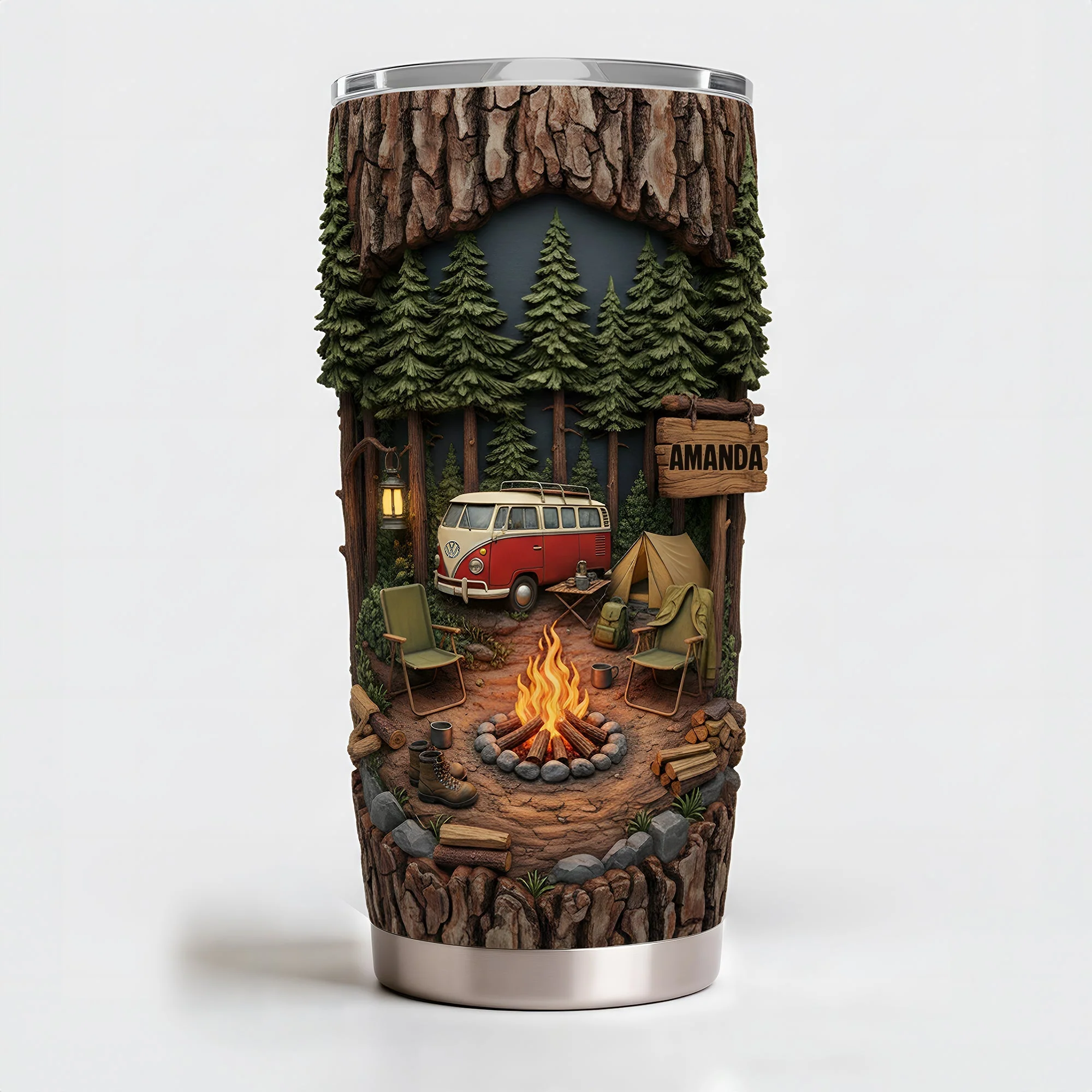 Campfire Adventure - Personalized Tumbler - Gift For Campers, Camping Lovers NL122 - Image 4