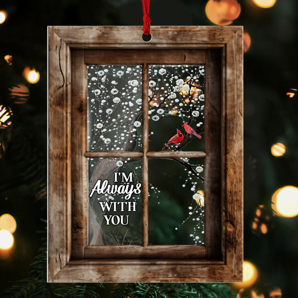 Cardinal Window - Personalized Acrylic Ornament - Image 4