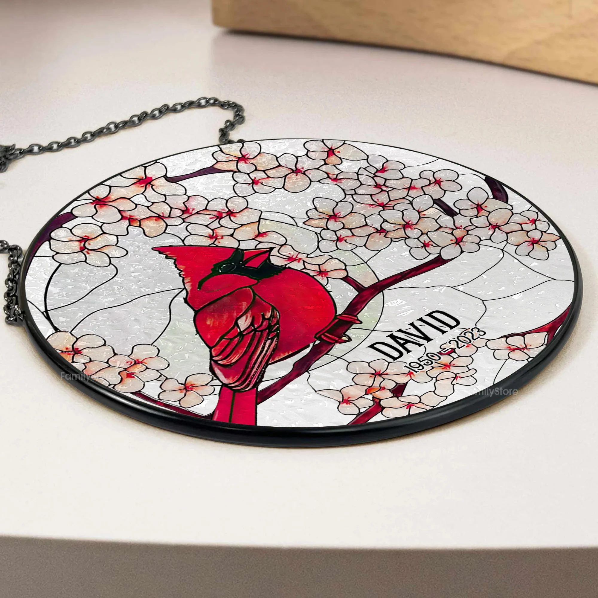 Cardinals Appear When Angels Are Near - Memorial Gift - Personalized Stained Glass Window Hanging Suncatcher NA94 - Image 3