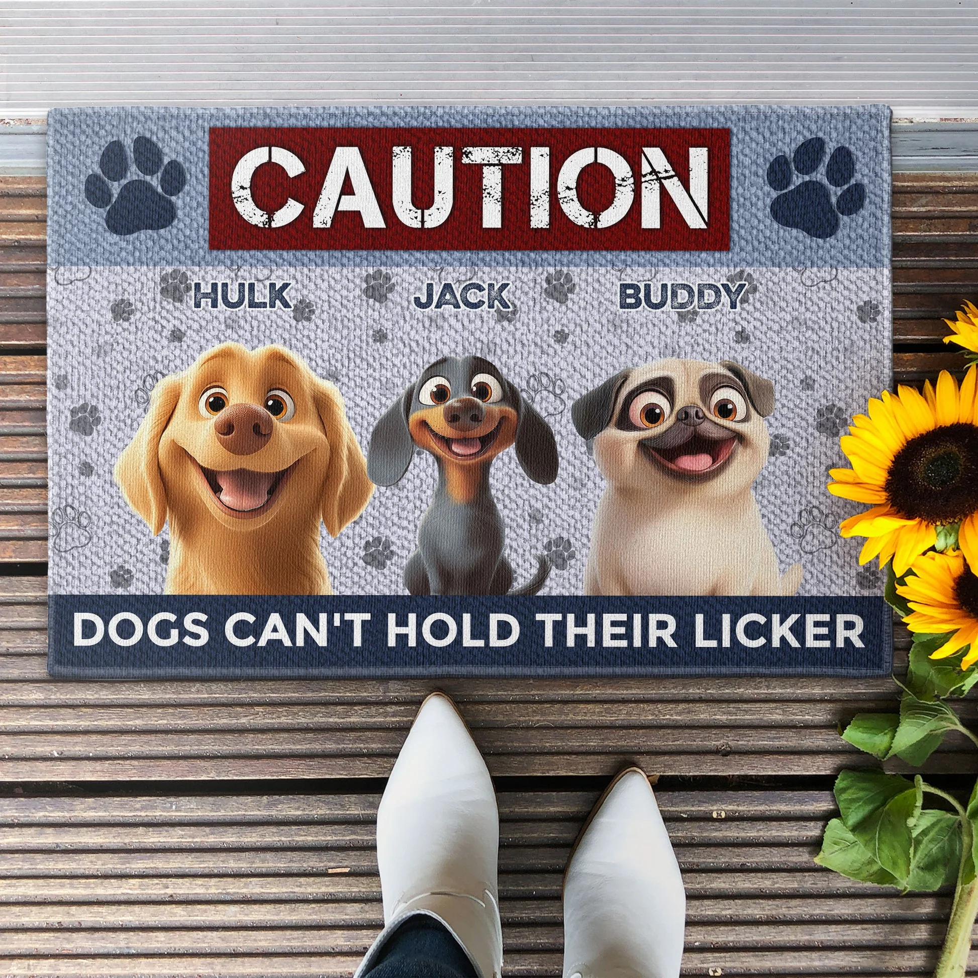 Caution Dogs Can't Hold Their Licker - Personalized Doormat - Gift for Pet Owners, Pet Lovers, Dog Mom, Dog Dad | CLP15 NH96 - Image 3