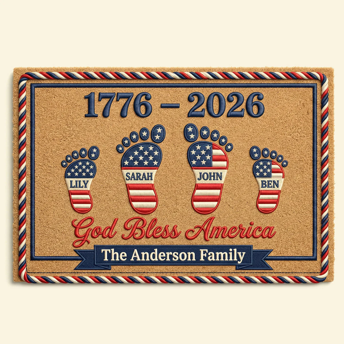Celebrate 250 Years Of America - Personalized Doormat - Gift For Family, Patriots NL122 - Image 4