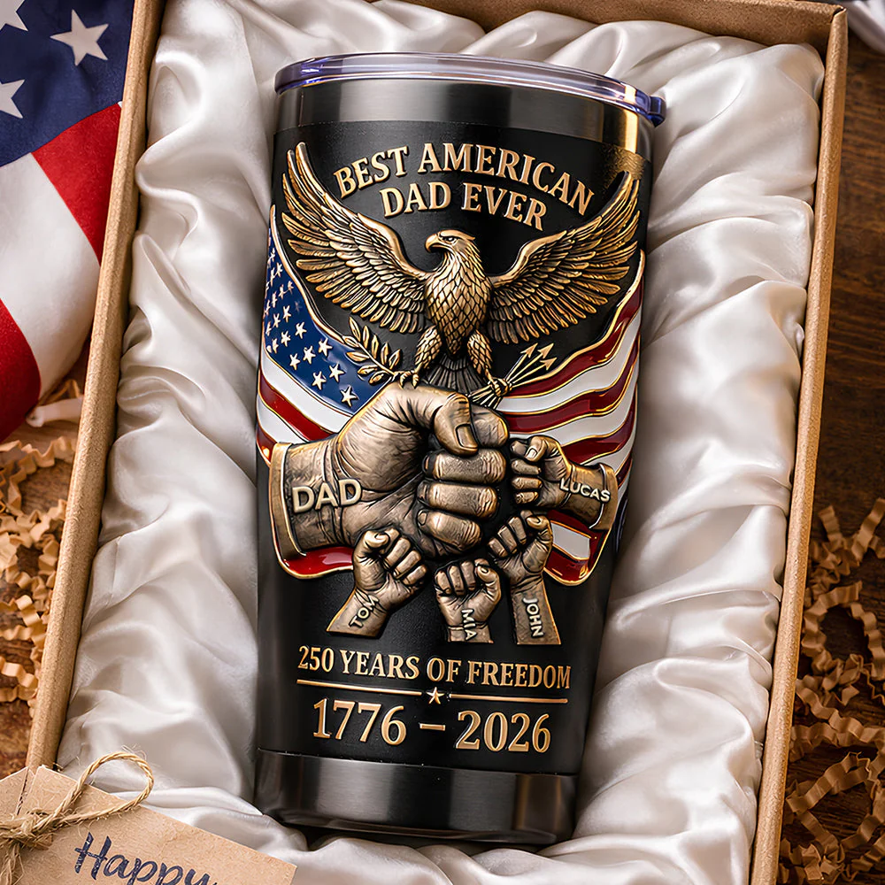 Celebrate 250 Years Of Freedom - Personalized Tumbler - Gifts For Dad - Image 2