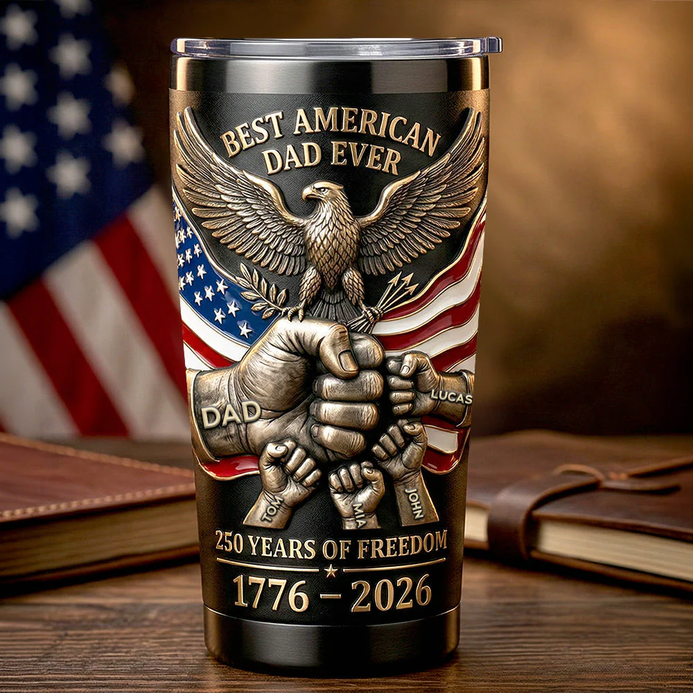Celebrate 250 Years Of Freedom - Personalized Tumbler - Gifts For Dad - Image 3