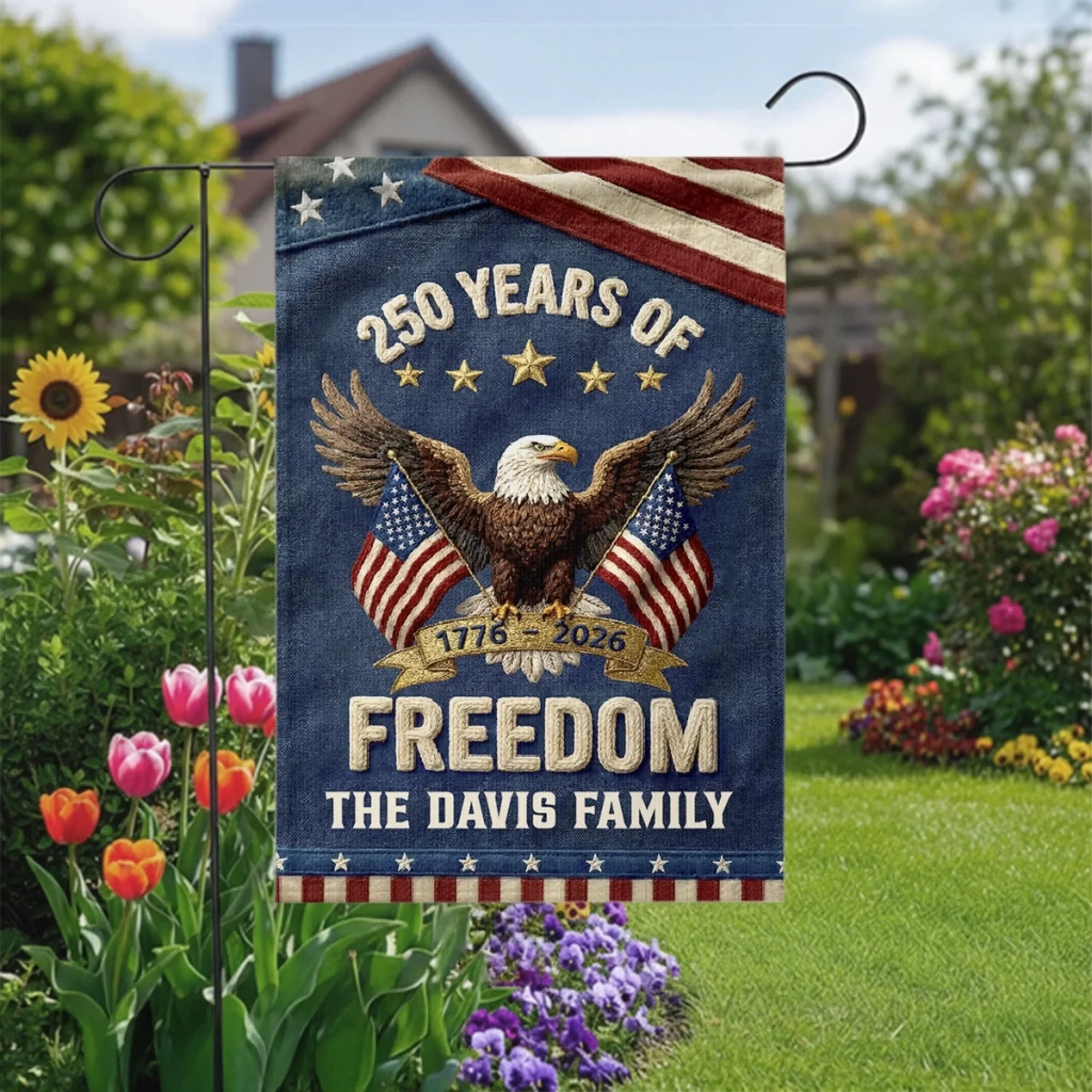 Celebrate 250th Anniversary Of America - Personalized Flag - Gift For Family, Patriots NL122 - Image 4